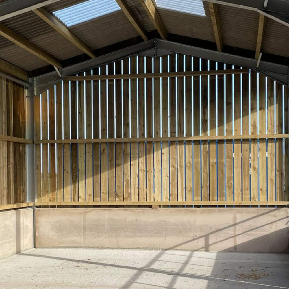 Yorkshire Boarding cladding on a steel-framed building. Designed to help enhance ventilation.