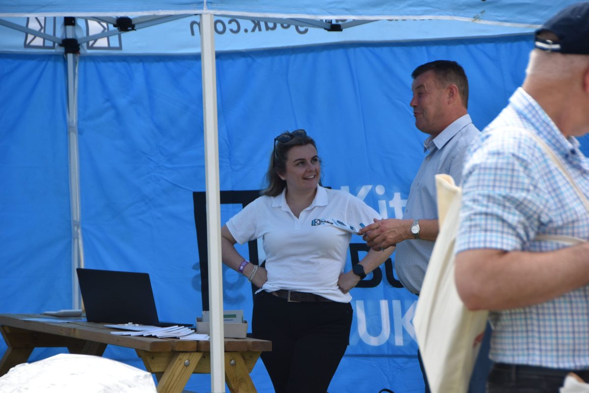Amy and a client chatting at the 2025 Royal Highland Show